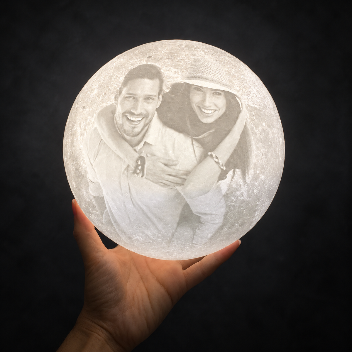 Lampe Lune Photo Personnalisée – Votre photo et votre texte