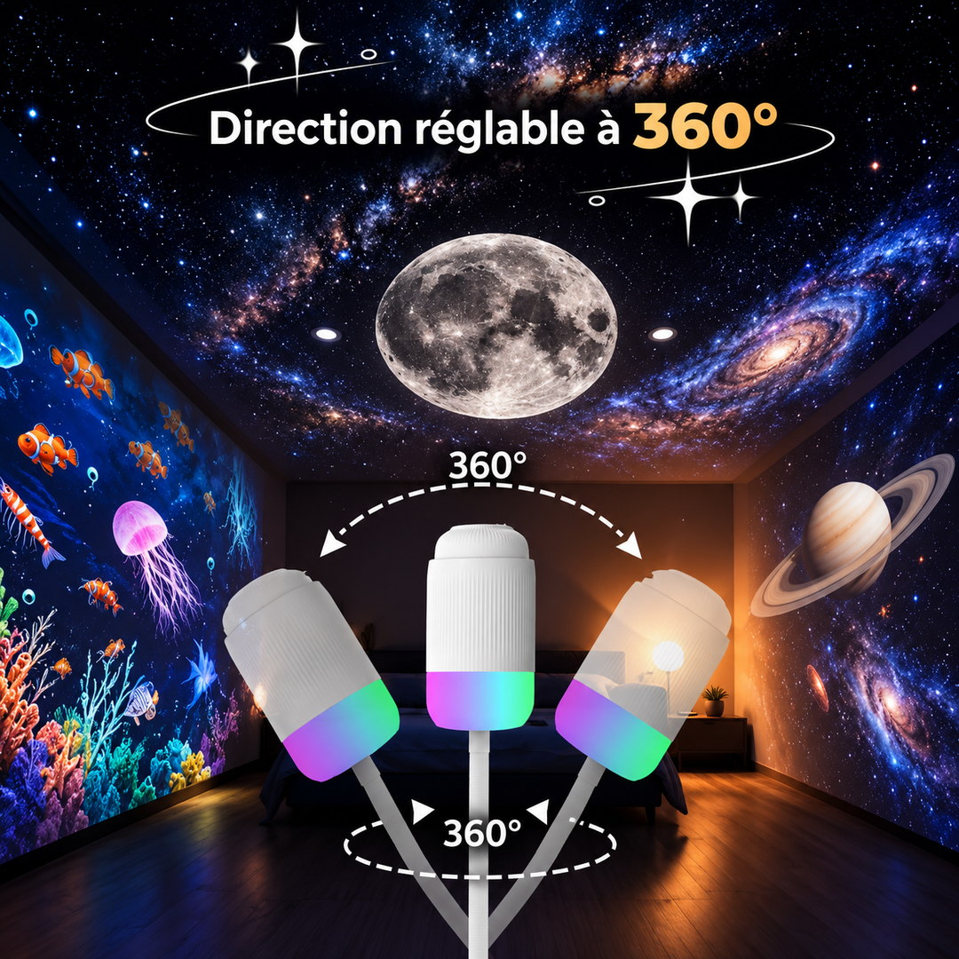 Alandra - Projecteur galaxie + LED d'ambiance